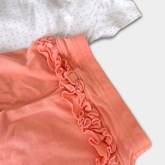 Carter’s Little Sister 2Pc Bodysuit & Pant Set | White/Peach | Sz 3-6M - Picture 4 of 5